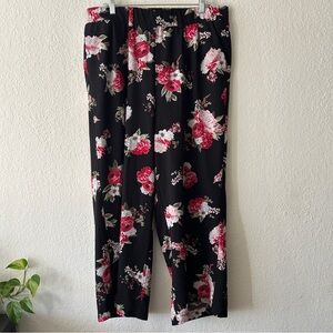 Torrid Floral Print Black Pants—Size 2X
